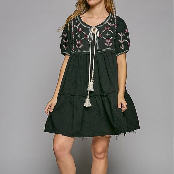 96. POL Embroidered Swing Dress 👗